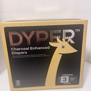 DYPER Charcoal Enhanced Diapers size 3 (16 to 25 lbs) - 50 diapers